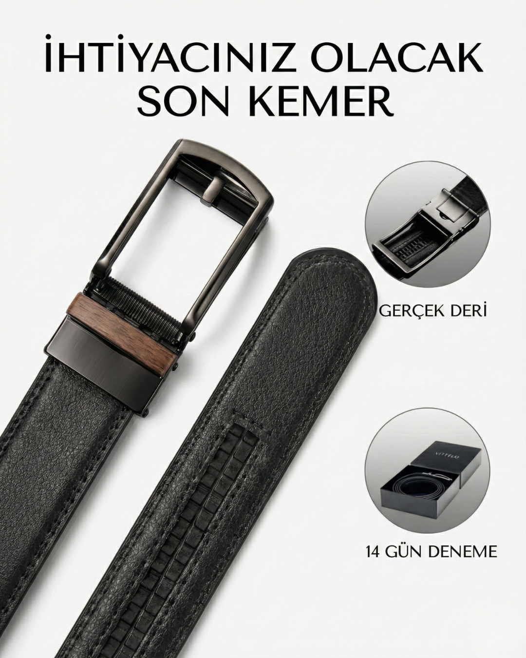 VELON Tokalı Raylı Deliksiz Kemer